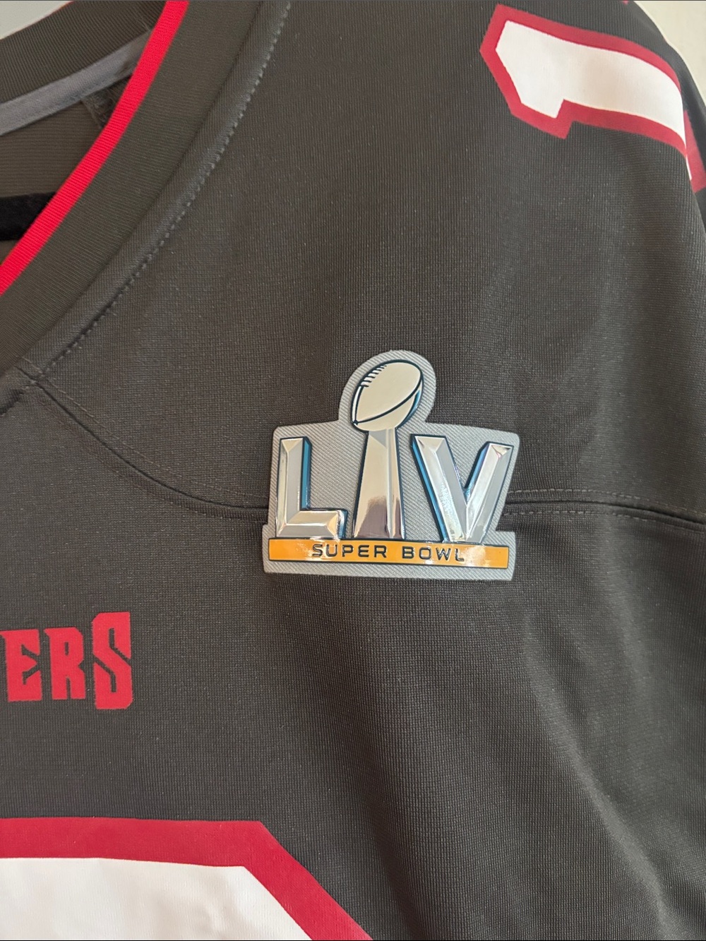 NFL Buccaneers Black and Red #12 Replica Jersey - Picture 6 of 9